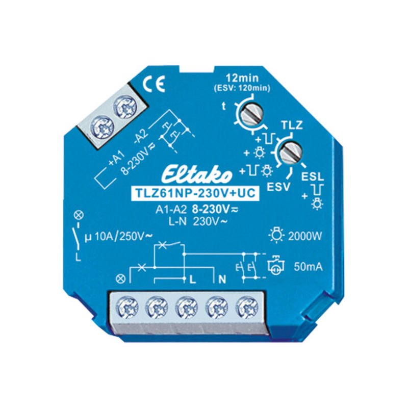 Eltako Treppenlichtzeitschalter 8-230VUC,1S,16A TLZ61NP-230V+UC