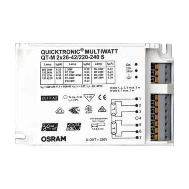 OSRAM BETRIEBSGERÄTE Elektronischer Trafo QT-M2x26-42/220-240S