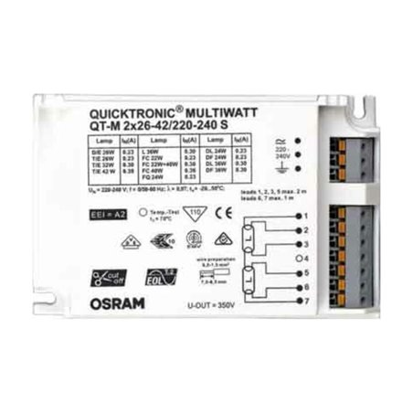 OSRAM BETRIEBSGERÄTE Elektronischer Trafo QT-M2x26-42/220-240S