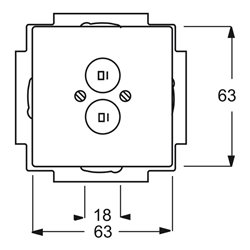 Busch-Jaeger Zentralscheibe dav/sws f.Laustsp.Steckverb. 1751-84