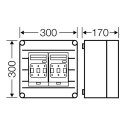 Hensel Mi-NH-Si.lasttrenn-Gehäuse 2x3xNH00, 250A 5pol. Mi 6265