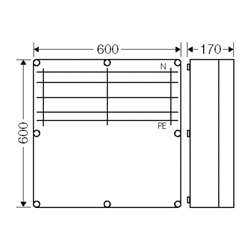 Hensel Sammelschienengehäuse 630A 600x600x170mm Mi 6856