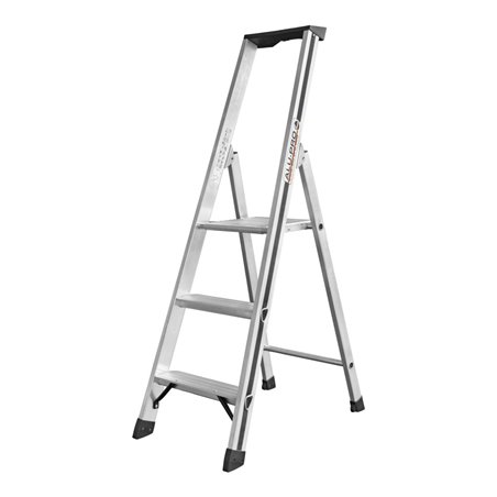 Hymer Alu-Pro Stufenstehleiter mit Plattform einseitig begehbar
