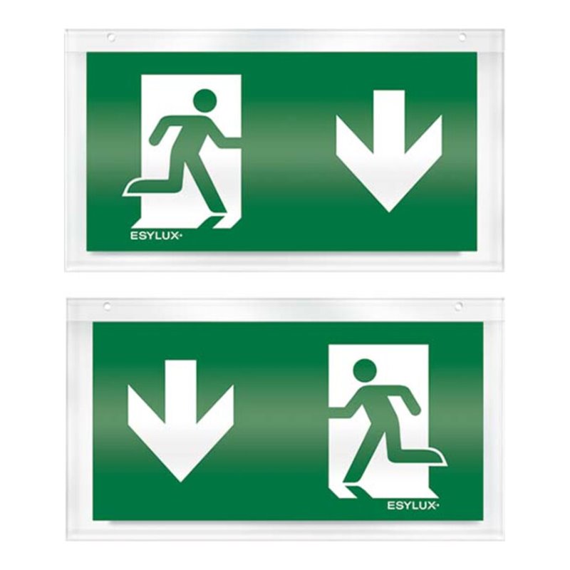 ESYLUX Pikto.-Scheibe zweis.unten f.Notleuchten SLC SYMBOL2-SIDEDOWN