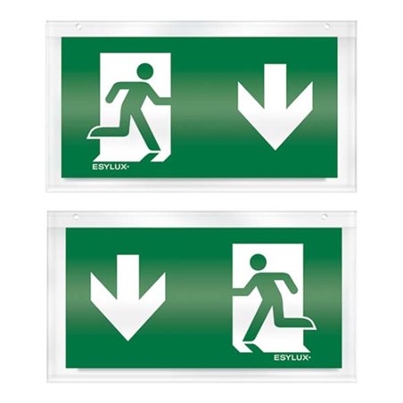 ESYLUX Pikto.-Scheibe zweis.unten f.Notleuchten SLC SYMBOL2-SIDEDOWN