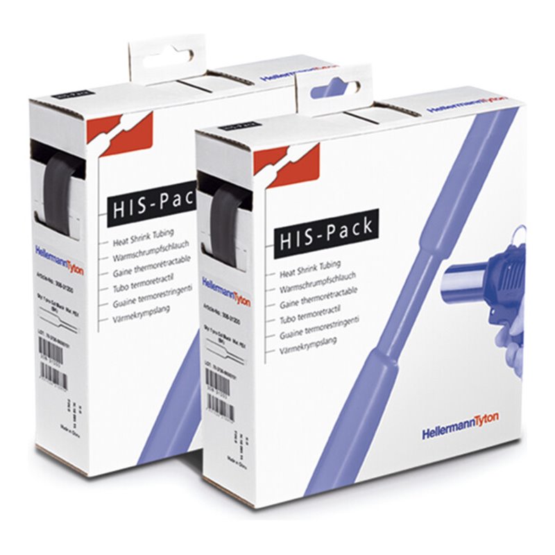 HellermannTyton Schrumpfschlauch D 12,7/6,4 sw HIS-1/2-POX-BK 5m