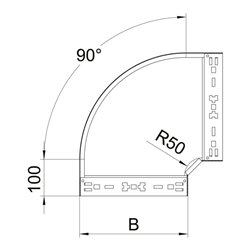 OBO Bettermann Vertr Bogen 90 Grad 60x200mm RBM 620 FS