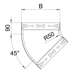 OBO Bettermann Vertr Bogen 45 Grad 60x200mm RBM 620 FS