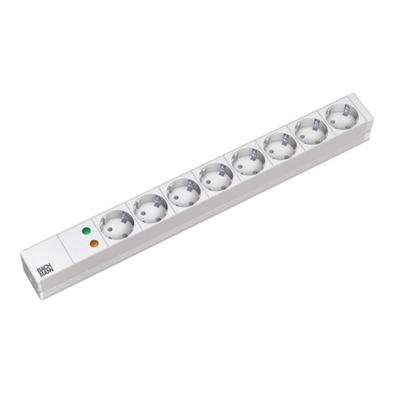 Bachmann 19Zoll Steckdosenleiste 8f Schutzk., alu 333.404