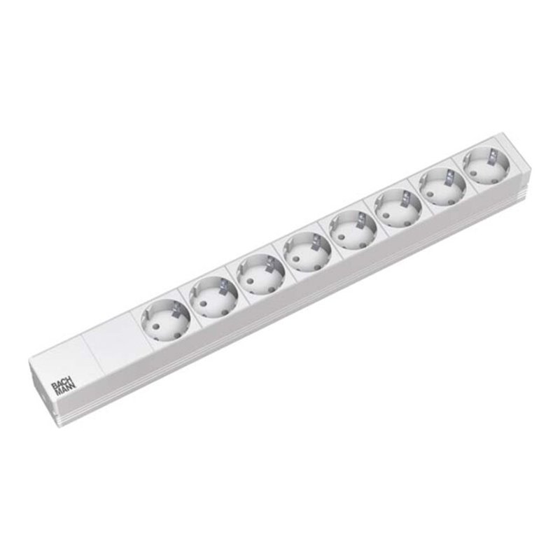 Bachmann Steckdosenleiste 8f. Schutzk., alu 333.416