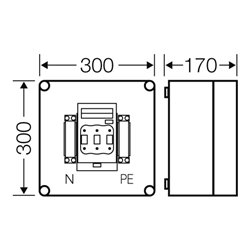 Hensel Sicherungsgehäuse 1xNH00 3p. 125A+PE+N Mi 5250