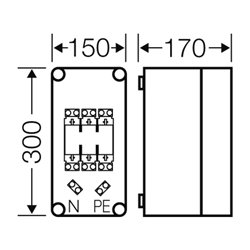 Hensel Sicherungsgehäuse NH00 3p. 125A+PE+N Mi 4150