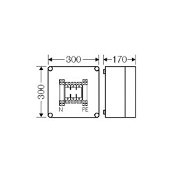 Hensel Sicherungsgehäuse NH00 3p. 125A+PE+N Mi 4205