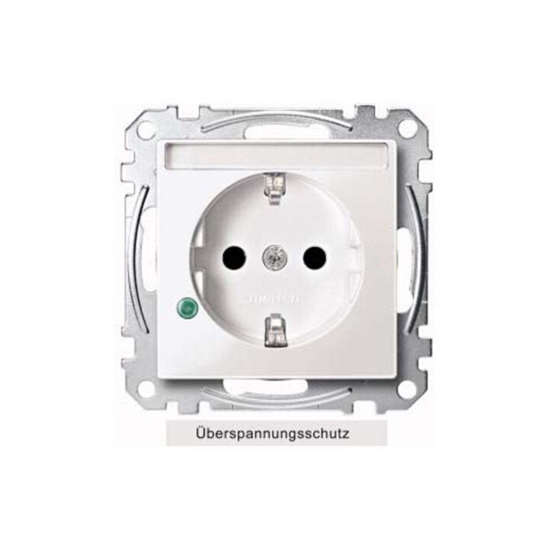 Merten SCHUKO-Steckdose pws/gl Übersp.Sch.Schriftf. MEG2305-0319