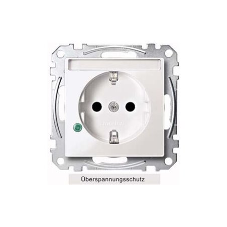 Merten SCHUKO-Steckdose pws/gl Übersp.Sch.Schriftf. MEG2305-0319