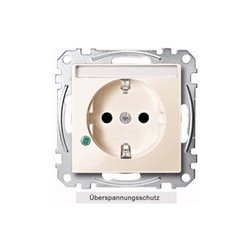 Merten SCHUKO-Steckdose ws/gl Übersp.Sch.Schriftf. MEG2305-0344