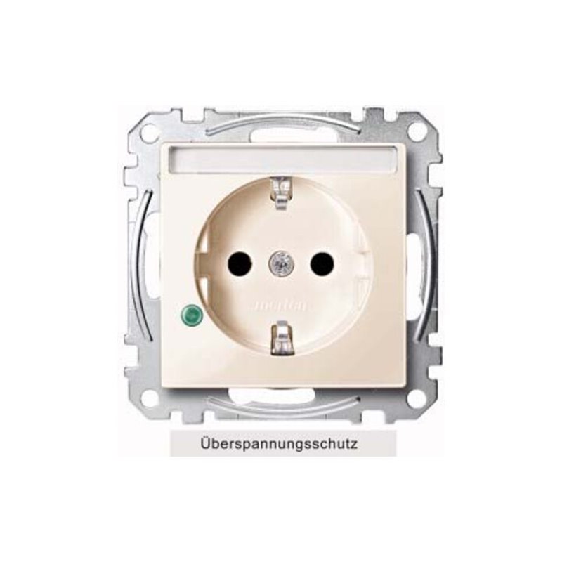 Merten SCHUKO-Steckdose ws/gl Übersp.Sch.Schriftf. MEG2305-0344