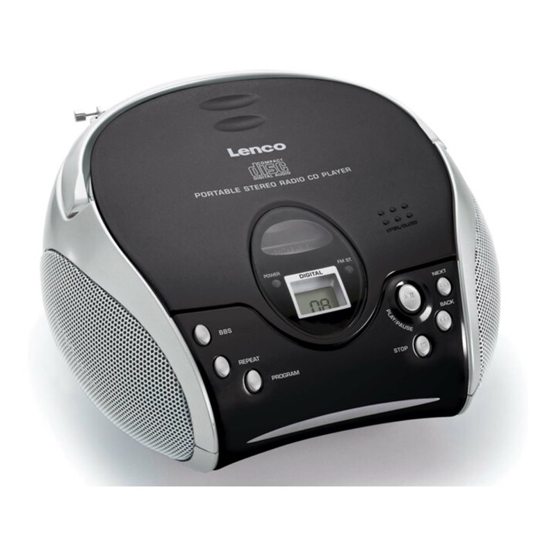 LENCO UKW-Radio m.CD stereo,schwarz/silbe SCD-24 black/silver