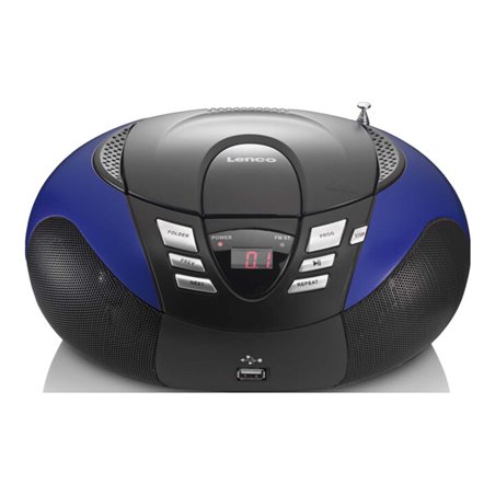 LENCO UKW-Radio m.CD tragbar USB,blau SCD-37 USB blue