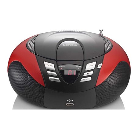 LENCO UKW-Radio m.CD tragbar UKW,rot SCD-37 USB red