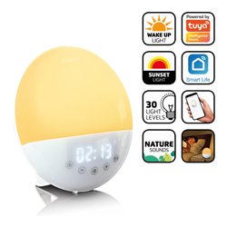 LENCO Bluetooth-Uhrenradio Wake-up-Light CRW-110WH White