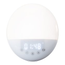 LENCO Bluetooth-Uhrenradio Wake-up-Light CRW-110WH White