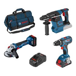 Bosch 18V GSR+GWS+GBH+2x PC 18V+GAL+bag