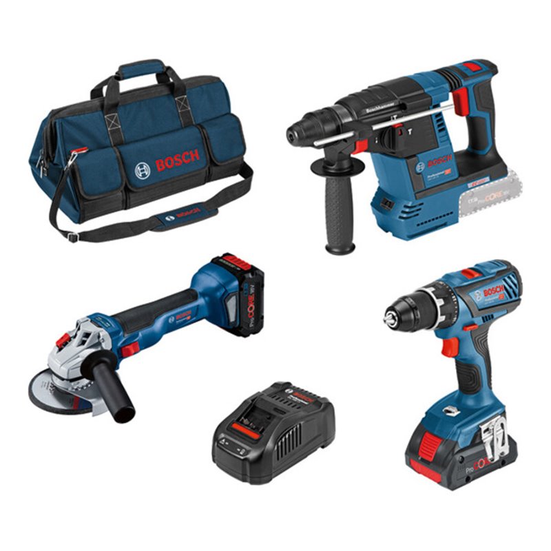Bosch 18V GSR+GWS+GBH+2x PC 18V+GAL+bag