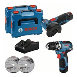 Bosch 12V kit: GSR + GWS + 2 x GBA 2.0Ah + GAL