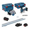 Bosch 18V kit: GKT + GST + FSN 1400 + 2 x PC (1 x 4,0 Ah +1 x 5,5 Ah) + GAL