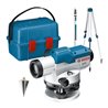 Bosch Optisches Nivelliergerät GOL 20 D mit Baustativ BT 160, Messstab GR 500