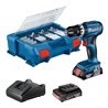 Bosch Akku-Bohrschrauber GSB 18V-45, 2 Akku GBA 18V 2.0Ah, Ladg. u. L-CASE
