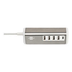 Brennenstuhl®estilo USB Ladegerät mit Schnellladefunktion / Mehrfach USB Ladestation mit Edelstahloberfläche und 1,5m Textil-Kab
