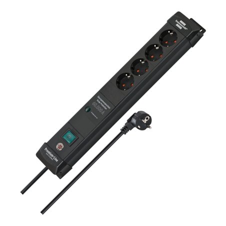 Brennenstuhl Premium-Line, Steckdosenleiste 4-fach mit Überspannungsschutz bis zu 60.000 A