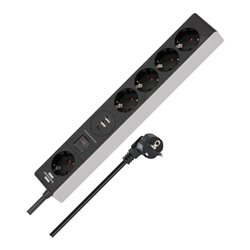 Brennenstuhl Steckdosenleiste 5-fach mit USB C Power Delivery und 2 USB 2,4 A