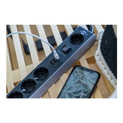 Brennenstuhl Steckdosenleiste 5-fach mit USB C Power Delivery und 2 USB 2,4 A