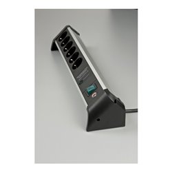 Brennenstuhl Alu-Office-Line, Steckdosenleiste 6-fach mit Überspannungsschutz