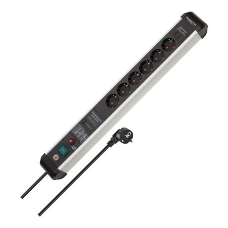 Brennenstuhl Premium-Protect-Line Steckdosenleiste 6-fach mit USB Power-Delivery Typ C und Überspannungsschutz