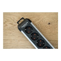 Brennenstuhl Premium-Alu-Line Steckdosenleiste 12-fach / Steckerleiste aus hochwertigem Aluminium