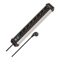 Brennenstuhl Premium-Alu-Line Steckdosenleiste 8-fach / Steckerleiste aus hochwertigem Aluminium