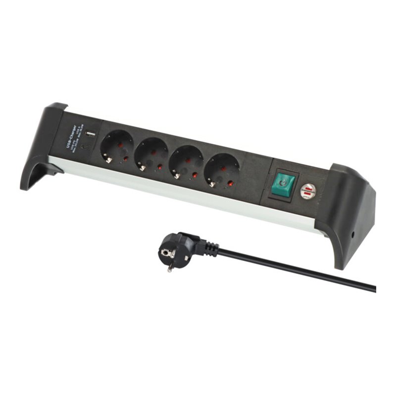 Brennenstuhl Alu-Office-Line Steckdosenleiste 4-fach mit USB Power-Delivery Typ C