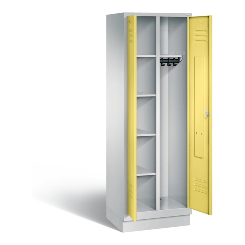 C+P Putzmittel-Spind Classic, H1800xB610xT500mm, Front Schwefelgelb, Korpus Lichtgrau (8160-20)