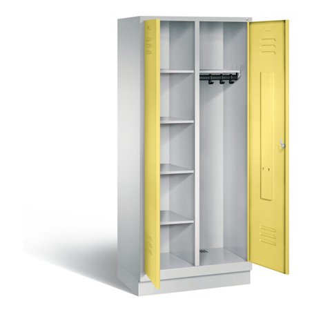 C+P Putzmittel-Spind Classic, H1800xB810xT500mm, Front Schwefelgelb, Korpus Lichtgrau (8160-22)