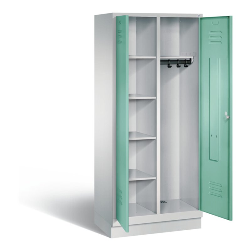 C+P Putzmittel-Spind Classic, H1800xB810xT500mm, Front Lichtgrün, Korpus Lichtgrau (8160-22)