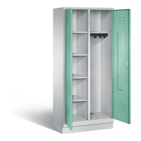 C+P Putzmittel-Spind Classic, H1800xB810xT500mm, Front Lichtgrün, Korpus Lichtgrau (8160-22)
