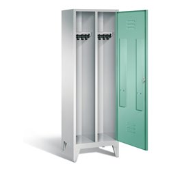 C+P Schwarz-Weiss-Spind Classic, H1850xB610xT500mm, Front Lichtgrün, Korpus Lichtgrau (8210-20)
