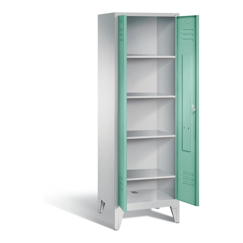 C+P Wäsche-Spind Classic, H1850xB610xT500mm, Front Lichtgrün, Korpus Lichtgrau (8212-20B)