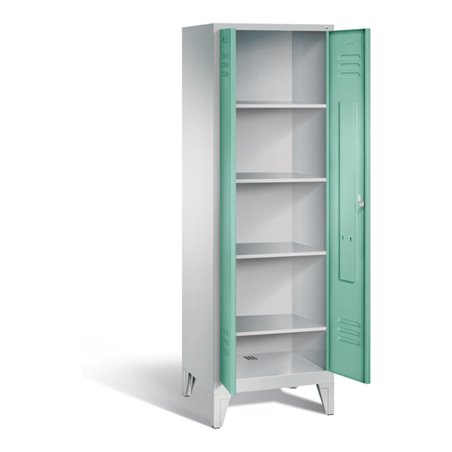 C+P Wäsche-Spind Classic, H1850xB610xT500mm, Front Lichtgrün, Korpus Lichtgrau (8212-20B)