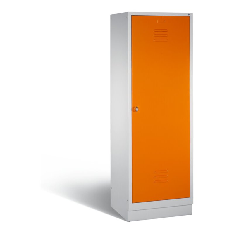 C+P Schwarz-Weiss-Spind Classic, H1800xB610xT500mm, Front Gelborange, Korpus Lichtgrau (8220-20)