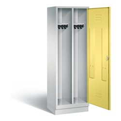 C+P Schwarz-Weiss-Spind Classic, H1800xB610xT500mm, Front Schwefelgelb, Korpus Lichtgrau (8220-20)